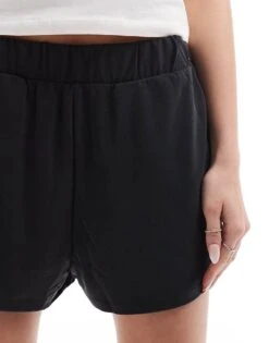 Monki Super Soft Pull On Shorts In Black For Women -Monki Shop 205979664 3