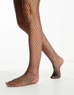 Monki Fishnet Tights In Black For Women