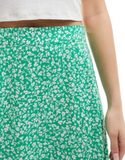 Monki Midi Skirt In Green Meadow Floral For Women -Monki Shop 206135187 5