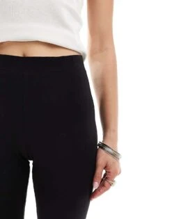 Monki Cropped Cupro Capri Pants In Black For Women -Monki Shop 206135211 3