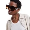Monki Oversized Tortoise Shell Circle Cat Eye Sunglasses In Brown Tortoise For Women -Monki Shop 206135278 1 brown