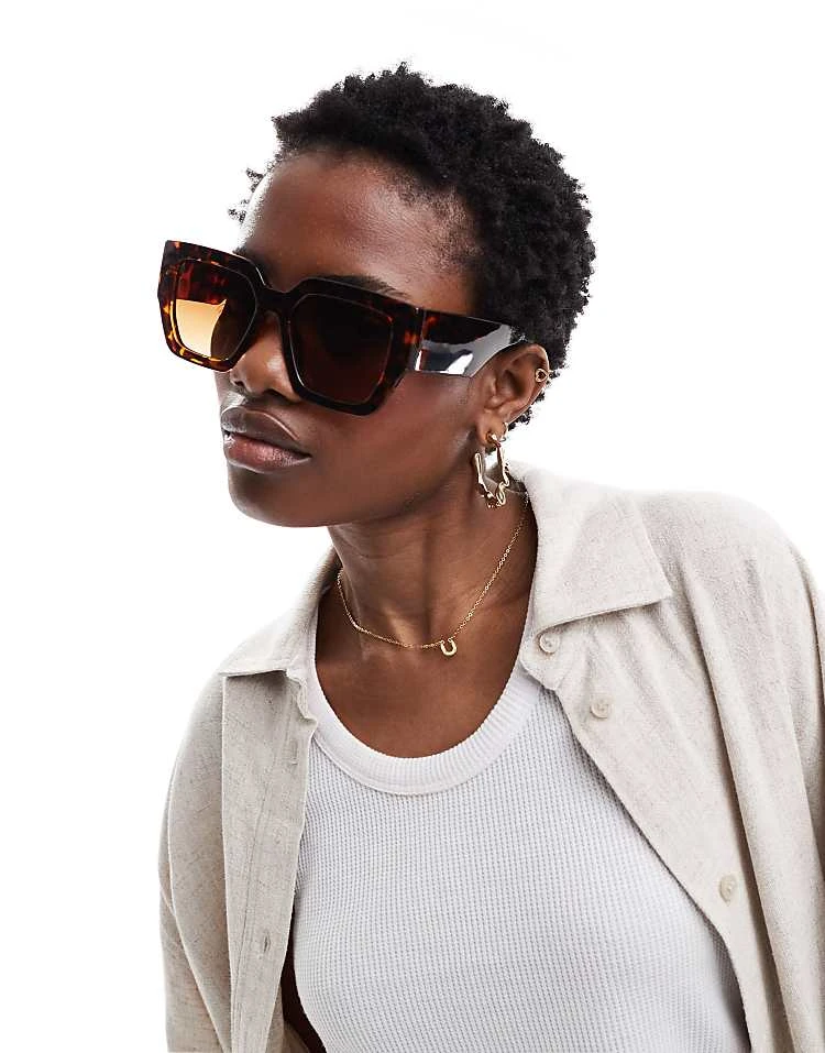 Monki Oversized Tortoise Shell Circle Cat Eye Sunglasses In Brown Tortoise For Women 3 Monki Oversized Tortoise Shell Circle Cat Eye Sunglasses In Brown Tortoise For Women