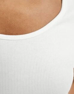 Monki Short Sleeve Scoop Neck Top In White For Women -Monki Shop 206135522 3