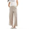 Monki Cilla Cropped Wide Leg Trousers In Beige For Women -Monki Shop 206135598 1 beige
