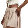 Monki Super Soft Cupro Mini A-line Skirt In Beige For Women -Monki Shop 206135753 1 beige
