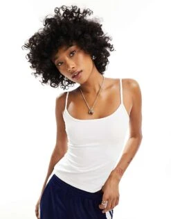 Monki Strappy Vest Top In White For Women 10 Monki Strappy Vest Top In White For Women -Monki Shop 206135777 1 white 1