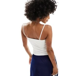 Monki Strappy Vest Top In White For Women 8 Monki Strappy Vest Top In White For Women -Monki Shop 206135777 3