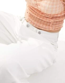 Monki Pleat Front Wide Legs In Ecru For Women -Monki Shop 206135898 4