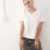 Monki Short Sleeve T-shirt In White For Women -Monki Shop 206172178 1 white