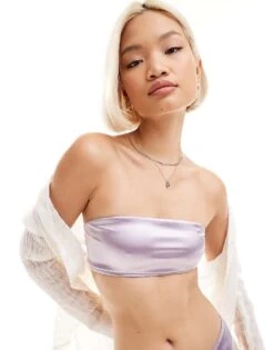 Monki Mix And Match Bikini And Swimsuit In Lilac -Monki Shop 206174083 1 lilac