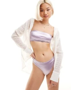 Monki Mix And Match Bikini And Swimsuit In Lilac -Monki Shop 206174178 1 lilac