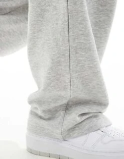 Monki Pull On Relaxed Leg Lounge Trousers In Light Grey Melange For Women -Monki Shop 206174715 5