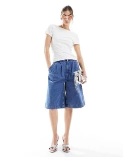 Monki Top With Short Sleeves And Low Back In White For Women -Monki Shop 206174785 3