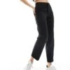 Monki Tailored Slim Fit Cropped Ankle Length Trouser For Women Black