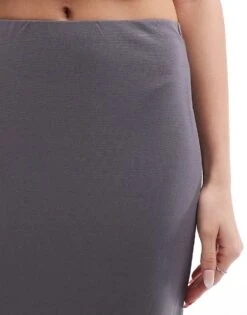 Monki Midi Skirt In Grey For Women -Monki Shop 206176839 3