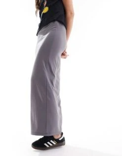 Monki Midi Skirt In Grey For Women -Monki Shop 206176839 4