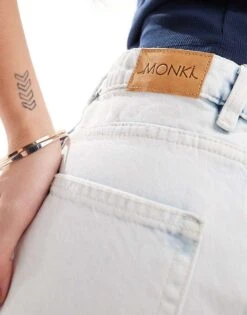 Monki Naoki Loose Fit Low Rise Jeans In Light Bleached Blue For Women Light Blue -Monki Shop 206176995 2