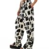 Monki Trousers In Black And White Brushstroke For Women Multi -Monki Shop 206177028 1 multi