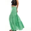 Monki Tiered Maxi Skirt In Green Meadow Floral For Women