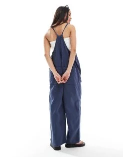 Monki Lightweight Denim Dungarees In Blue For Women -Monki Shop 206177155 4