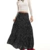 Monki Tiered Maxi Skirt In Black Meadow Floral For Women -Monki Shop 206177162 1 black