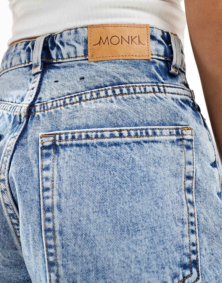 Monki Elfie Regular Fit Denim Shorts In Midwash Blue For Women Mid Blue 7 Monki Elfie Regular Fit Denim Shorts In Midwash Blue For Women Mid Blue - Image 5