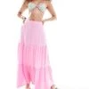 Monki Tiered Maxi Skirt In Pink For Women -Monki Shop 206177181 1 pink