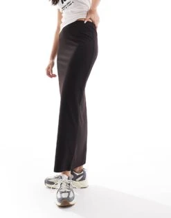 Monki Midi Jersey Skirt In Black For Women -Monki Shop 206212438 4