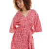 Monki Belted Wrap Mini Dress In Red Ditsy Floral For Women Multi 1 Monki Belted Wrap Mini Dress In Red Ditsy Floral For Women Multi -Monki Shop 206212465 1 multi