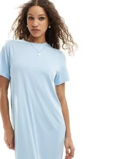 Monki Super Soft Maxi T-shirt Dress In Light Blue For Women 9 Monki Super Soft Maxi T-shirt Dress In Light Blue For Women -Monki Shop 206212503 3