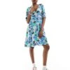 Monki Button Through Mini Dress In Blue Flowers For Women Multi -Monki Shop 206212638 1 multi