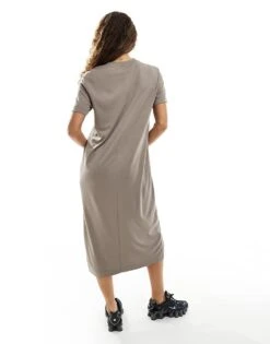 Monki Super Soft Maxi T-shirt Dress In Mole For Women Brown -Monki Shop 206212663 3