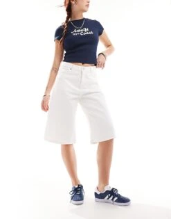 Monki Paige Low Waisted Loose Denim Jorts In White For Women -Monki Shop 206294103 1 white 1