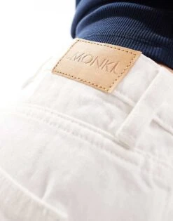 Monki Paige Low Waisted Loose Denim Jorts In White For Women -Monki Shop 206294103 2