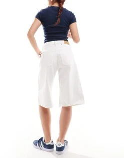 Monki Paige Low Waisted Loose Denim Jorts In White For Women -Monki Shop 206294103 3