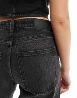 Monki Naoki Loose Fit Low Rise Jeans In Washed Black For Women -Monki Shop 206407227 4