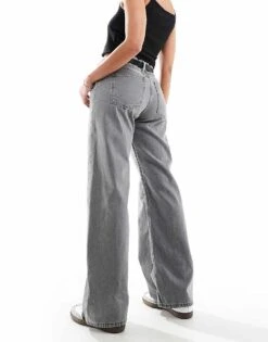 Monki Naoki Loose Fit Low Rise Jeans In Washed Grey For Women -Monki Shop 206407249 3