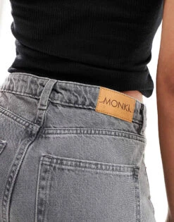 Monki Naoki Loose Fit Low Rise Jeans In Washed Grey For Women -Monki Shop 206407249 4