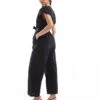 Monki Jumpsuit With Tie Waist In Black For Women