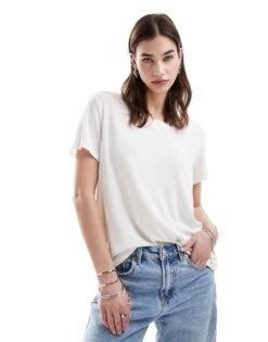 Monki Super Soft T-shirt In White For Women