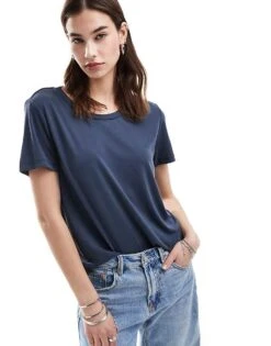 Monki Super Soft T-shirt In Dark Blue For Women -Monki Shop 206407442 1 darkblue 1