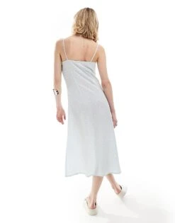 Monki Strappy Midi Dress With Split In Blue Ditsy Print For Women Multi -Monki Shop 206440943 4