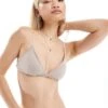 Monki Mix And Match Super Soft Padded Bra In Beige For Women