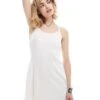 Monki Jersey Mini Slip Dress In White For Women