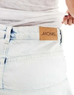 Monki Mini Denim Asymmetric Ruffle Skirt In Blue For Women -Monki Shop 206444626 4