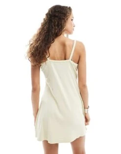 Monki Jersey Mini Slip Dress In Washed Yellow For Women -Monki Shop 206445128 3