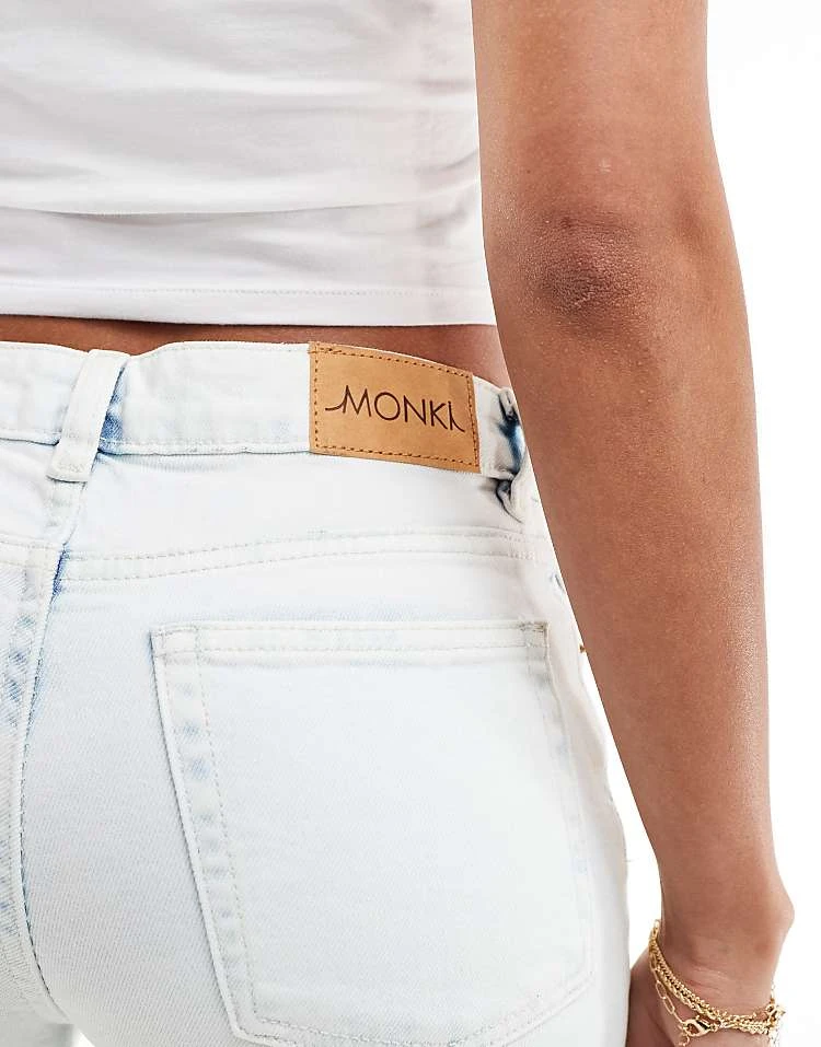 Monki Wakumi Low Waisted Boot Cut Jeans In Light Bleach Blue Wash For Women Light Blue 6 Monki Wakumi Low Waisted Boot Cut Jeans In Light Bleach Blue Wash For Women Light Blue - Image 4