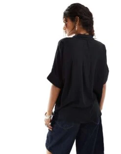Monki Oversize Boxy Blouse In Black For Women -Monki Shop 206520523 3