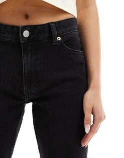 Monki Ako Comfort Stretch Slim Leg Jeans In Black Wash For Women Washed Black -Monki Shop 206606461 3
