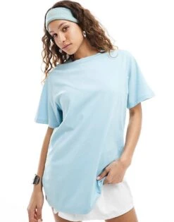 Monki Oversized T-shirt In Light Blue For Women -Monki Shop 206607897 1 blue 1
